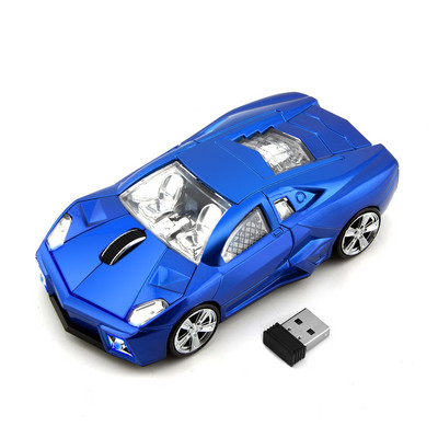 Vezeték nélküli egér 3D Sport Car Shape optikai számítógép Mause 2.4Ghz 1600DPI mini autós egerek USB vevővel laptop PC asztali számítógéphez