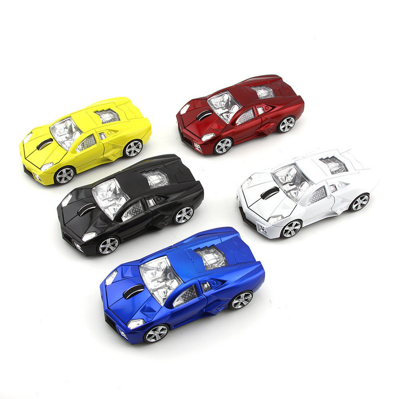 Vezeték nélküli egér 3D Sport Car Shape optikai számítógép Mause 2.4Ghz 1600DPI mini autós egerek USB vevővel laptop PC asztali számítógéphez