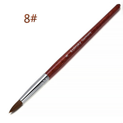 Profesionalus grynas Kolinsky plaukų akrilinis nagų šepetėlis pedikiūro apvalios formos šepetys su rožiniu skystu putojančiu blizgučiu rankų manikiūrui