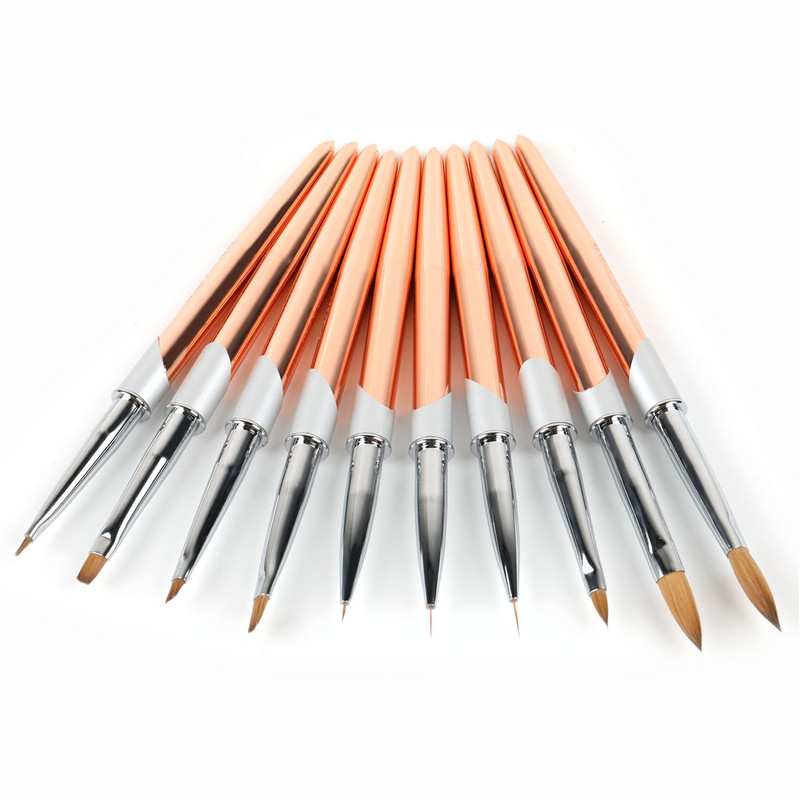 BQAN New Rose Gold körömkefe körömdíszítő ecset vonal festő ecsetek akril vékony bélés rajztoll UV gél ecset manikűr eszközök