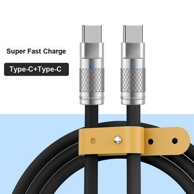 C-tüüpi vedel silikoon Bold USB-kaabel kiirlaadimine Xiaomi Huawei 120W USB-laadimiskaabli jaoks Paks tugev andmejuhe