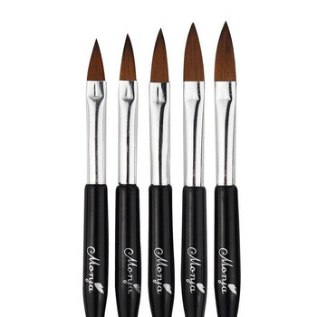 5 τμχ Μαύρο κρύσταλλο σκαλιστό Σετ στυλό νυχιών UV Gel Carving Powder DIY Brush Art Liquid Nail Pen Drawing Beauty Acrylic Nail Brush