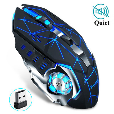 Bežični miš s USB punjivim RGB mišem za računalo Laptop PC Macbook Bluetooth igraći miš Gamer 2.4GHz 1600DPI