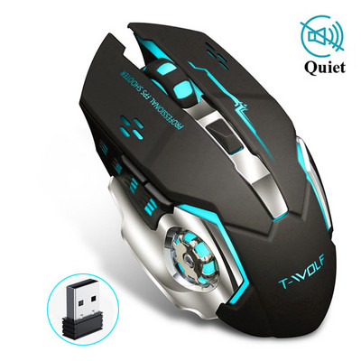 Bežični miš s USB punjivim RGB mišem za računalo Laptop PC Macbook Bluetooth igraći miš Gamer 2.4GHz 1600DPI