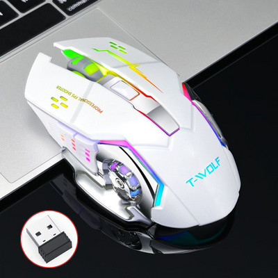 Bežični miš s USB punjivim RGB mišem za računalo Laptop PC Macbook Bluetooth igraći miš Gamer 2.4GHz 1600DPI