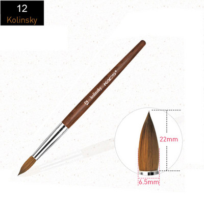 Perie acrilice pentru unghii Kolinsky Sable UV Gel pentru unghii Perie pentru unghii, pictură cu cristale, desen sculptat, pix punctat, perii pentru design de unghii DIY