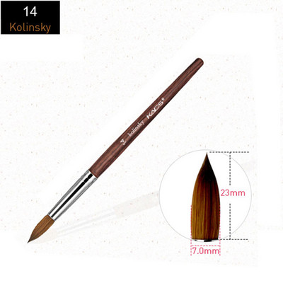 Perie acrilice pentru unghii Kolinsky Sable UV Gel pentru unghii Perie pentru unghii, pictură cu cristale, desen sculptat, pix punctat, perii pentru design de unghii DIY