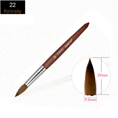 Perie acrilice pentru unghii Kolinsky Sable UV Gel pentru unghii Perie pentru unghii, pictură cu cristale, desen sculptat, pix punctat, perii pentru design de unghii DIY