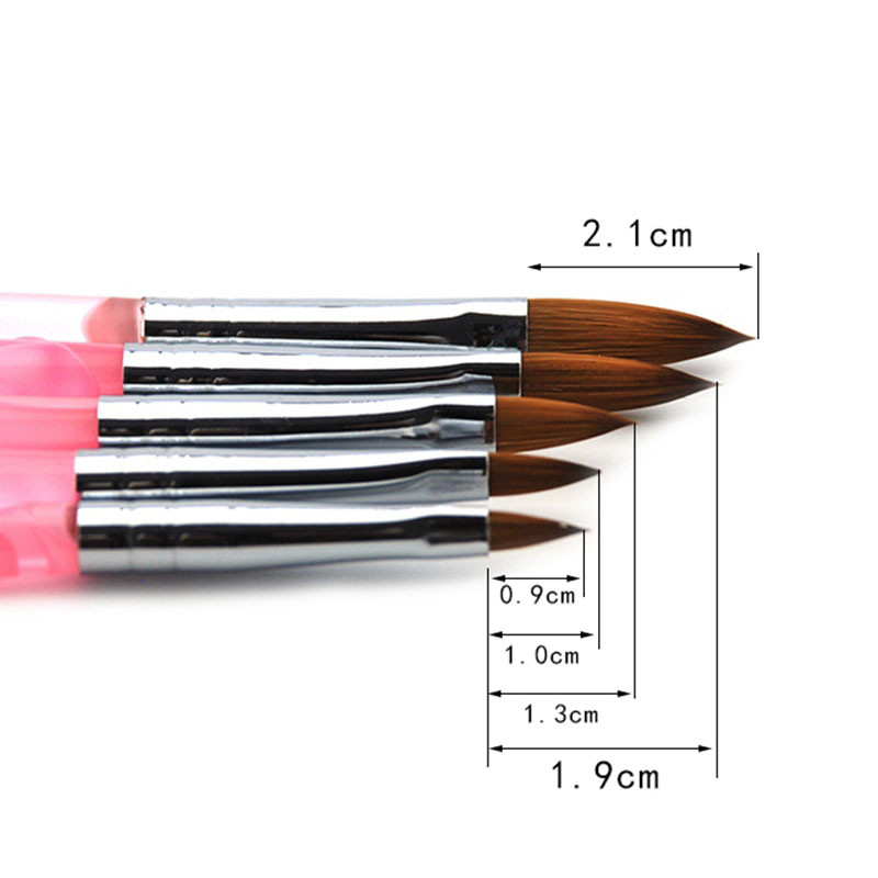 Perie acrilice pentru unghii Kolinsky Sable UV Gel pentru unghii Perie pentru unghii, pictură cu cristale, desen sculptat, pix punctat, perii pentru design de unghii DIY