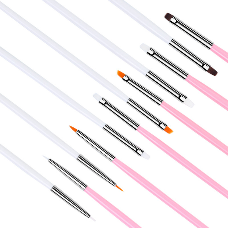 15db/készlet Akril körömkefe szett Gradient Nail Art pöttyös toll barkácsolás festő bélés ecset gél manikűr eszközökhöz CH1050