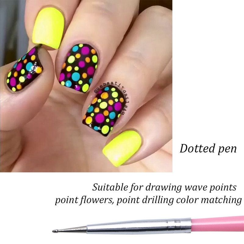 15db/készlet Akril körömkefe szett Gradient Nail Art pöttyös toll barkácsolás festő bélés ecset gél manikűr eszközökhöz CH1050