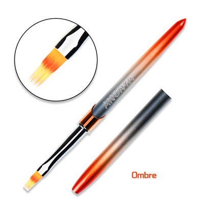 ANGNYA Nail Art Pudră lichidă acrilice sculptură UV Gel extensie perie de pictură Gradient mâner căptușeală desen Pen Instrumente de manichiură