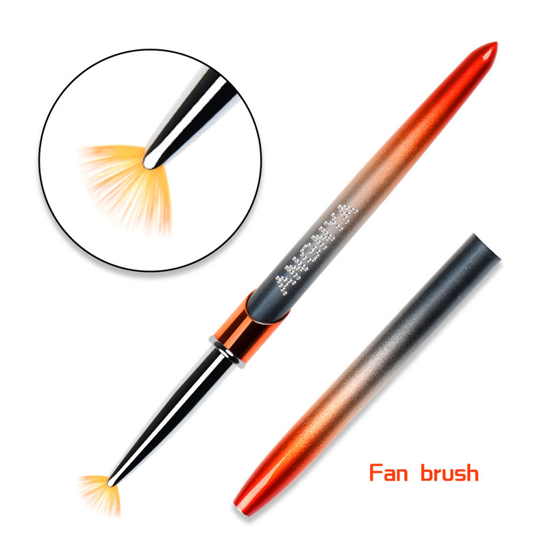 ANGNYA Nail Art Pudră lichidă acrilice sculptură UV Gel extensie perie de pictură Gradient mâner căptușeală desen Pen Instrumente de manichiură