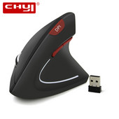 Mouse vertical fără fir CHYI Mouse ergonomic pentru jocuri pentru computer 800/1200/1600DPI Mouse optic USB pentru jocuri cu set de mouse pad pentru computer