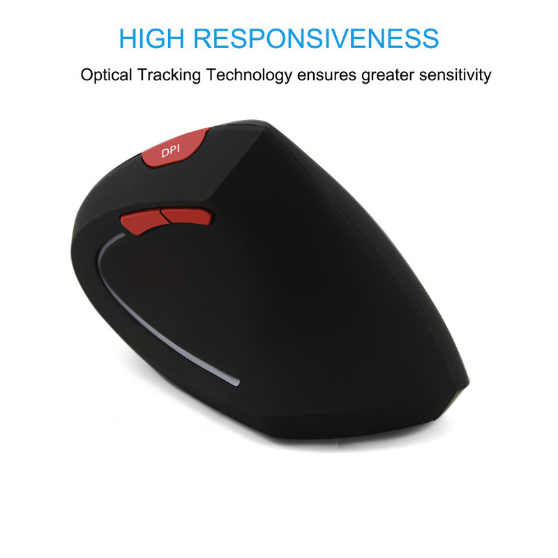 Mouse vertical fără fir CHYI Mouse ergonomic pentru jocuri pentru computer 800/1200/1600DPI Mouse optic USB pentru jocuri cu set de mouse pad pentru computer