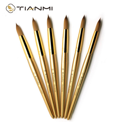 TIANMI Kolinsky Brush Sable Acrilic Perie pentru unghii Extensie unghii Gel UV Instrumente pentru constructii Instrumente pentru incepatori Auriu Noua sosire