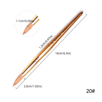 TIANMI Kolinsky Brush Sable Acrilic Perie pentru unghii Extensie unghii Gel UV Instrumente pentru constructii Instrumente pentru incepatori Auriu Noua sosire