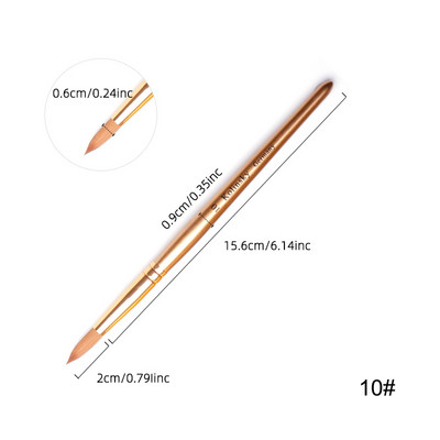 TIANMI Kolinsky Brush Sable Acrilic Perie pentru unghii Extensie unghii Gel UV Instrumente pentru constructii Instrumente pentru incepatori Auriu Noua sosire