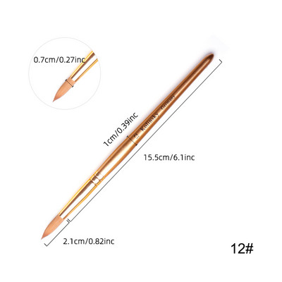 TIANMI Kolinsky Brush Sable Acrilic Perie pentru unghii Extensie unghii Gel UV Instrumente pentru constructii Instrumente pentru incepatori Auriu Noua sosire