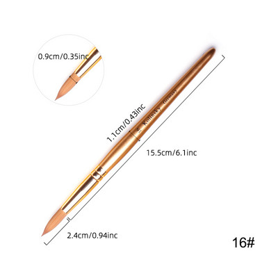 TIANMI Kolinsky Brush Sable Acrilic Perie pentru unghii Extensie unghii Gel UV Instrumente pentru constructii Instrumente pentru incepatori Auriu Noua sosire