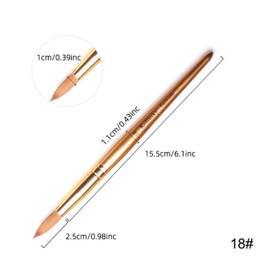 TIANMI Kolinsky Brush Sable Acrilic Perie pentru unghii Extensie unghii Gel UV Instrumente pentru constructii Instrumente pentru incepatori Auriu Noua sosire
