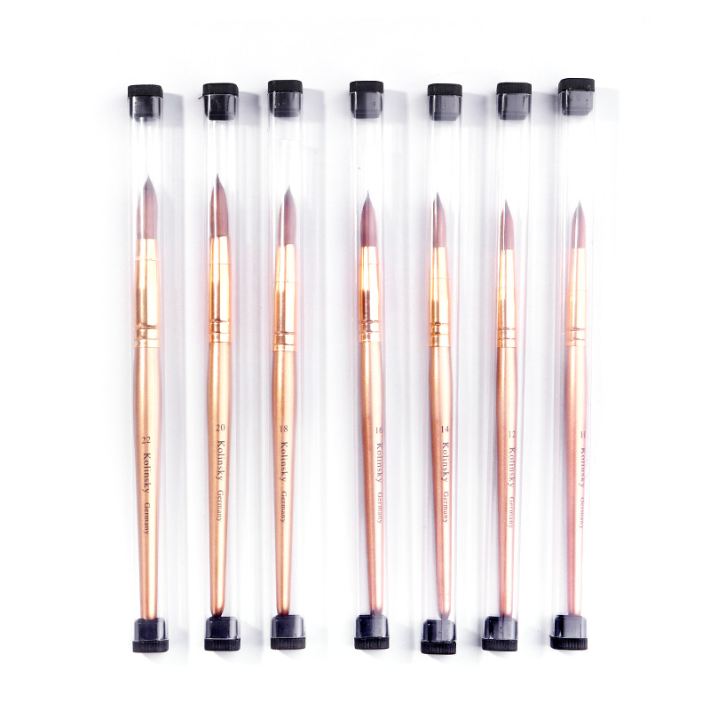 TIANMI Kolinsky Brush Sable Acrilic Perie pentru unghii Extensie unghii Gel UV Instrumente pentru constructii Instrumente pentru incepatori Auriu Noua sosire