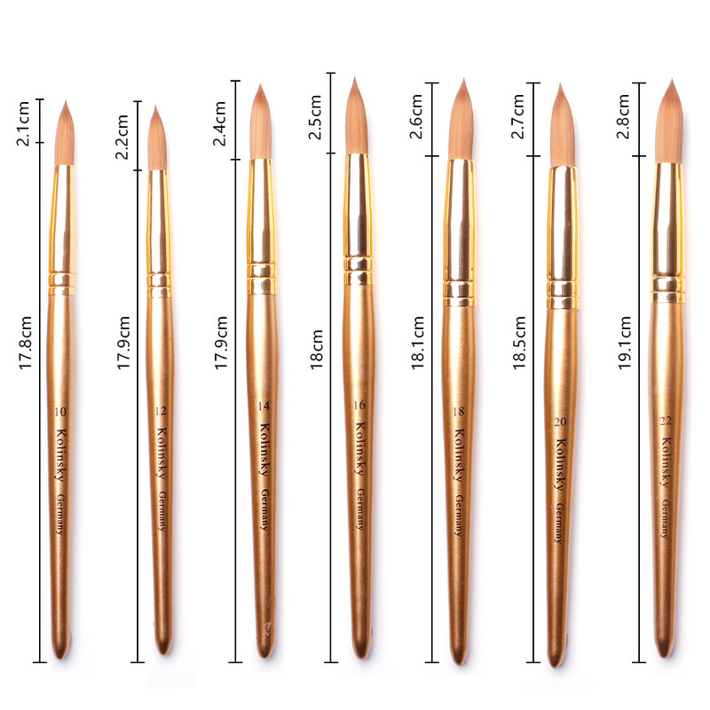 TIANMI Kolinsky Brush Sable Acrilic Perie pentru unghii Extensie unghii Gel UV Instrumente pentru constructii Instrumente pentru incepatori Auriu Noua sosire