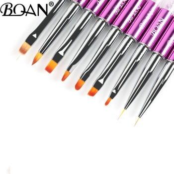 BQAN Πινέλο νυχιών Nail Art Line Πινέλα ζωγραφικής Crystal Acrylic Thin Liner Σχέδιο στυλό Εργαλεία μανικιούρ UV Gel