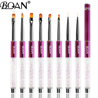 BQAN Πινέλο νυχιών Nail Art Line Πινέλα ζωγραφικής Crystal Acrylic Thin Liner Σχέδιο στυλό Εργαλεία μανικιούρ UV Gel