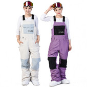 Moteriškas sniego kostiumas, dėvimas kombinezonai kelnės 10k neperšlampami slidinėjimo dirželiai šliaužtinukai snieglenčių drabužiai diržai kelnės lauke žiemos seilinukai