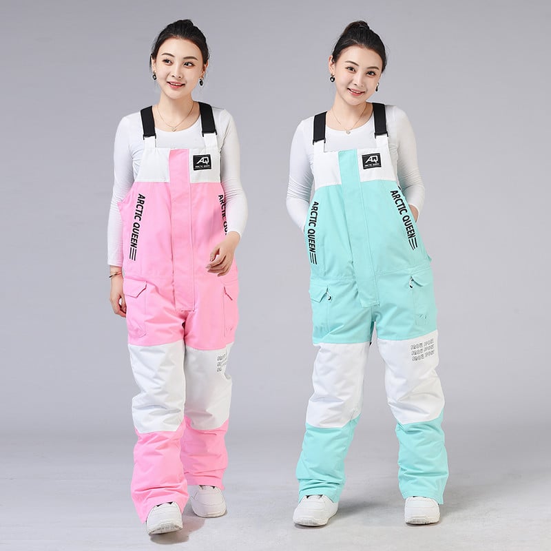 Moteriškas sniego kostiumas, dėvimas kombinezonai kelnės 10k neperšlampami slidinėjimo dirželiai šliaužtinukai snieglenčių drabužiai diržai kelnės lauke žiemos seilinukai