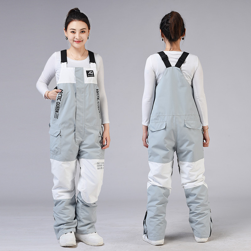 Moteriškas sniego kostiumas, dėvimas kombinezonai kelnės 10k neperšlampami slidinėjimo dirželiai šliaužtinukai snieglenčių drabužiai diržai kelnės lauke žiemos seilinukai