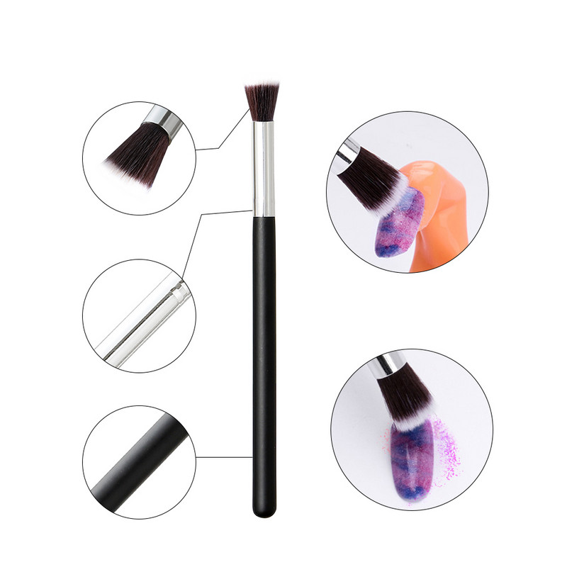 2 Dimensiuni Moale Nail Dip Pulbere Perie Perie de scufundare Nail Art DIY Acrilic Curățător Praf Curățare Glitter Remover Instrumente de manichiură