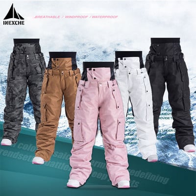 Ски панталони Мъжки и дамски външни висококачествени ветроустойчиви водоустойчиви топли двойки панталони за сняг Зимни ски панталони за сноуборд марка