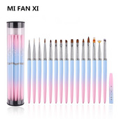 15 stil Nail Art Metal Gradient French Smile Moon Iregular Brush Acrilic Polish UV Gel Extension Tools Manichiura