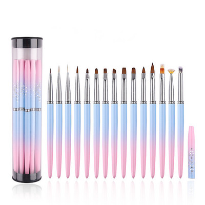 15 stil Nail Art Metal Gradient French Smile Moon Iregular Brush Acrilic Polish UV Gel Extension Tools Manichiura