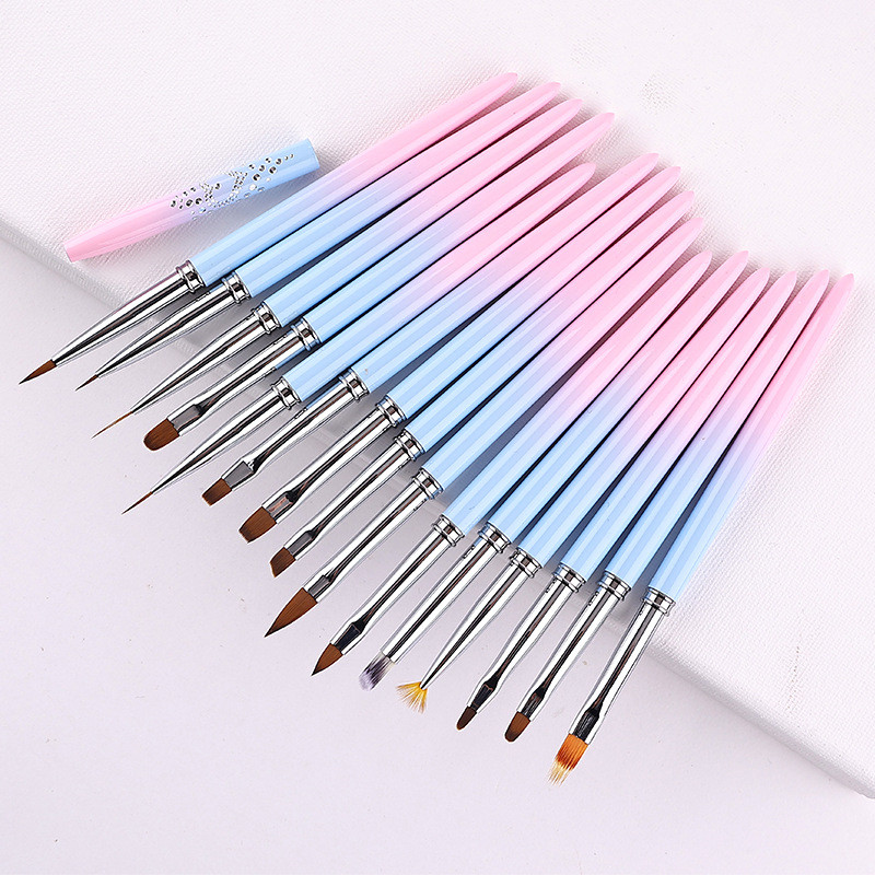 15 stil Nail Art Metal Gradient French Smile Moon Iregular Brush Acrilic Polish UV Gel Extension Tools Manichiura