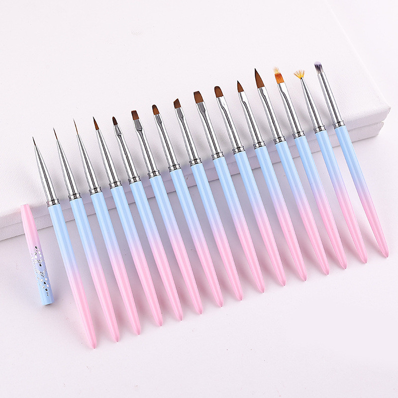 15 stil Nail Art Metal Gradient French Smile Moon Iregular Brush Acrilic Polish UV Gel Extension Tools Manichiura