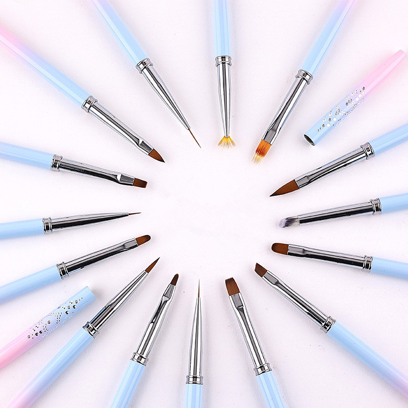 15 stil Nail Art Metal Gradient French Smile Moon Iregular Brush Acrilic Polish UV Gel Extension Tools Manichiura