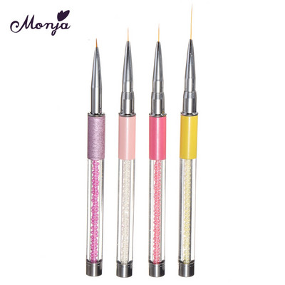 Monja Nail Art French Lines Stripes Liner Brush Flower Design Drawing Painting Pen Направи си сам четки за нокти Home DIY Инструмент за маникюр