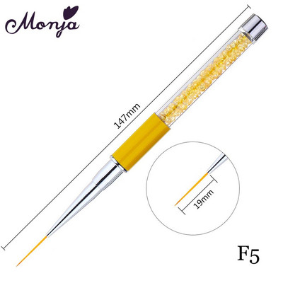 Monja Nail Art French Lines Stripes Liner Brush Gėlių dizainas Piešimas Piešimo rašiklis „Pasidaryk pats“ nagų šepetėliai Home „Pasidaryk pats“ manikiūro įrankis