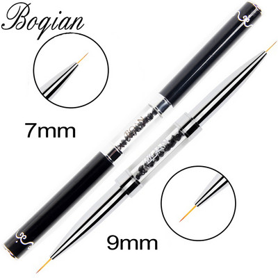 BQAN Rose Gold Dvigubos galvutės piešimo nagų šepetėlis Liner Brush Piešimo rašiklis Gel Brush Crystal Nail Art Brush Manikiūras