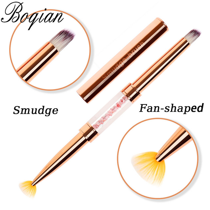 BQAN Rose Gold Dvigubos galvutės piešimo nagų šepetėlis Liner Brush Piešimo rašiklis Gel Brush Crystal Nail Art Brush Manikiūras