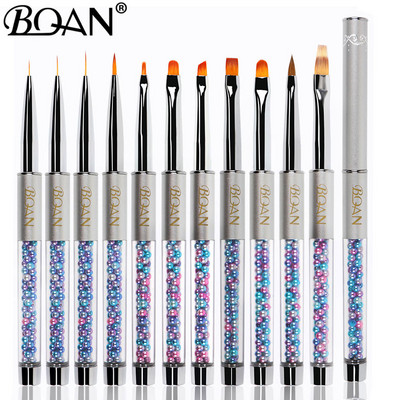 BQAN Nails UV Gel Brush Nail Art Liner Painting Gradient Brush Colored Peatl Handle Liner Drawing Pen Brush