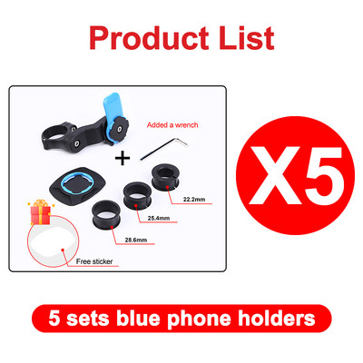 Plavi držač za telefon za bicikl otporan na udarce, upravljač motocikla, podrška za navigaciju, nosač za bicikl, držač, stalak za iPhone Xiaomi