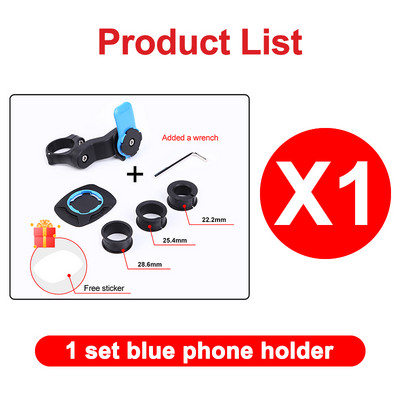 Plavi držač za telefon za bicikl otporan na udarce, upravljač motocikla, podrška za navigaciju, nosač za bicikl, držač, stalak za iPhone Xiaomi