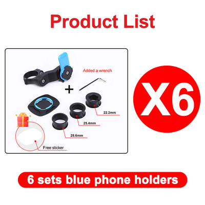 Plavi držač za telefon za bicikl otporan na udarce, upravljač motocikla, podrška za navigaciju, nosač za bicikl, držač, stalak za iPhone Xiaomi