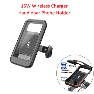 Βάση τηλεφώνου ποδηλάτου μοτοσικλέτας 15W ασύρματος φορτιστής τιμόνι βάση στήριξης Οθόνη αφής Βάση κινητού τηλεφώνου για iPhone Xiaomi