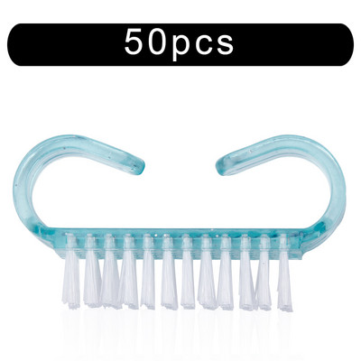 10/50/100 vnt Naujas nagų akrilo šepetėlio valymas Pašalinti dulkes Šepetys Nagų pedikiūras Plastikinis gelis manikiūro šepetėliai Rankenos šveitimo įrankis