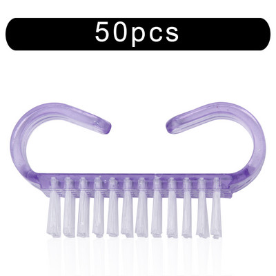 10/50/100 vnt Naujas nagų akrilo šepetėlio valymas Pašalinti dulkes Šepetys Nagų pedikiūras Plastikinis gelis manikiūro šepetėliai Rankenos šveitimo įrankis